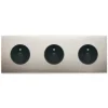 Prise, Confidence, Triple horizontal, Nickel satiné, Prise-2P+T x3, Noir, L22,2cm, H8cm - Modelec
