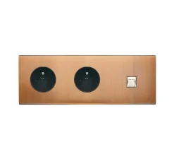 Prise, Confidence, Triple horizontal, Vieux bronze, Prise-PC x2 et Prise-RJ45 x1, Noir, L22,2cm, H8cm - Modelec
