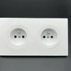 Prise*Fontini Prise, DOM, Double horizontal, Blanc glossy, Prise-PC x2, L15,7cm, H8,6cm -