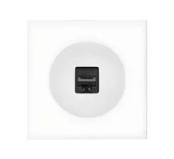 Prise*Fontini Prise, DOM, Simple, Blanc glossy, Prise-RJ45 x1, L8,6cm, H8,6cm -