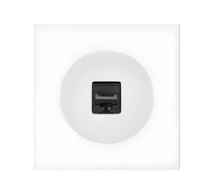 Prise, DOM, Simple, Blanc glossy, Prise-RJ45 x1, L8,6cm, H8,6cm - Fontini