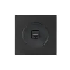 Prise, DOM, Simple, Noir mat, Prise-RJ45 x1, L8,6cm, H8,6cm - Fontini