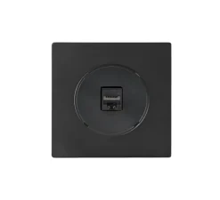 Prise*Fontini Prise, DOM, Simple, Noir mat, Prise-RJ45 x1, L8,6cm, H8,6cm -