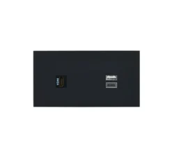 Prise*Modelec Prise, Désir, Double horizontal, Noir mat, Prise-HDMI x1, Prise-USB A/C x1, L15,1cm, H8cm -