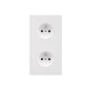 Prise*Modelec Prise, Désir, Double vertical, Blanc mat, Prise-PC x2, L8cm, H15,1cm -