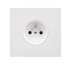 Prise*Modelec Prise, Désir, Simple, Blanc mat, Prise-PC x1, L8cm, H8cm -