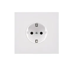 Prise*Modelec Prise, Désir, Simple, Blanc mat, Prise-Schuko x1, Blanc, L8cm, H8cm -