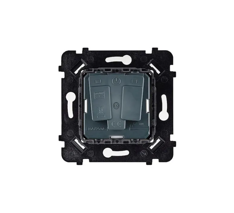 Prise*Modelec Prise, Désir, Simple, Doré mat, Prise-2P+T x1, Noir, L8cm, H8cm -