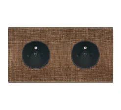 Prise, Fascination, Double horizontal, Coslan, Prise-2P+T x2, Noir, L15,1cm, H8cm - Modelec