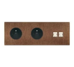 Prise, Fascination, Double horizontal, Coslan, Prise-2P+T x2, Prise-RJ45 x2, L22,2cm, H8cm - Modelec