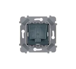 Prise, Fascination, Simple, Atlas, Prise-PC x1, Noir, L8cm, H8cm - Modelec