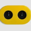 Prise, Feel Good, Double horizontal, Jaune, Prise-2P+T x2, Noir, L16,5cm, H10cm - Zangra