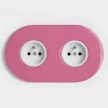 Prise*Zangra Prise, Feel Good, Double horizontal, Rose, Prise-2P+T x2, Blanc, L16,5cm, H10cm -