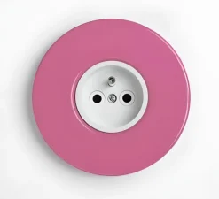 Prise, Feel Good, Simple, Rose, Prise-2P+T x1, Blanc, L10cm, H10cm - Zangra