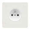 Prise, Hitera, Simple, Blanc terrazzo, Prise-PC x1, Blanc, L8,5cm, H8,5cm - Modelec
