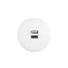Prise*Modelec Prise, Iris, Simple, Blanc satin, Prise-USB A/C x1, L8cm, H8cm -