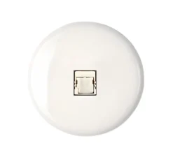 Prise*Modelec Prise, Iris, Simple, Porcelaine blanc, Prise-RJ45 x1, L8cm, H8cm -