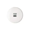 Prise*Modelec Prise, Iris, Simple, Porcelaine blanc, Prise-USB A/C x1, L8cm, H8cm -