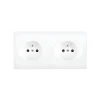 Prise, Karo, Double horizontal, Blanc soft touch, Prise-PC, x2, Blanc, L15,1cm, H8cm - Modelec