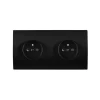 Prise*Modelec Prise, Karo, Double horizontal, Noir sof touch, Prise-PC, x2, Noir, L15,1cm, H8cm -