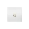Prise, Karo, Simple, Blanc satin, Prise-RJ45 x1, L8cm, H8cm - Modelec