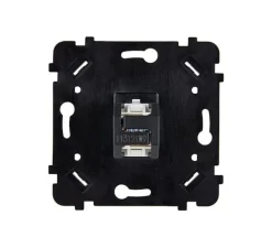 Prise, Karo, Simple, Blanc satin, Prise-RJ45 x1, L8cm, H8cm - Modelec