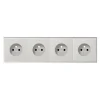 Prise*Jung Prise, LS 990, Quadruple horizontal, Gris clair, Prise-2P+T x4, L29,4cm, H8,1cm -