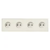 Prise, LS 990, Quadruple horizontal, Ivoire, Prise-2P+T x4, L29,4cm, H8,1cm - Jung