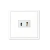 Prise, LS 990, Simple, Blanc mat, Prise-USB A/C x1, L8,1cm, H8,1cm - Jung
