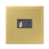 Prise, LS 990, Simple, Laiton doré, Prise-USB A/C x1, L8,1cm, H8,1cm - Jung
