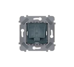 Prise*Modelec Prise, M, Simple, Noir mat, Prise PC x1, L8cm, H8cm -