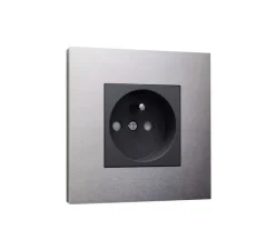Prise*Niko Prise, Pure, Simple, Stainless steel on anthracite, Prise-2P+T x1, Anthracite coated, L9,5cm, H9,5cm -