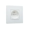 Prise, Pure, Simple, Steel white coated, Prise-2P+T x1, White coated, L9,5cm, H9,5cm - Niko