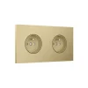 Prise*Niko Prise, Rocker et Toggle, Double horizontal, Alu gold brushed, Prise-2P+T x2, L18cm, H9,5cm -