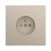 Prise*Niko Prise, Rocker et Toggle, Simple, Steel champagne coated, Prise-2P+T x1, L9,5cm, H9,5cm -