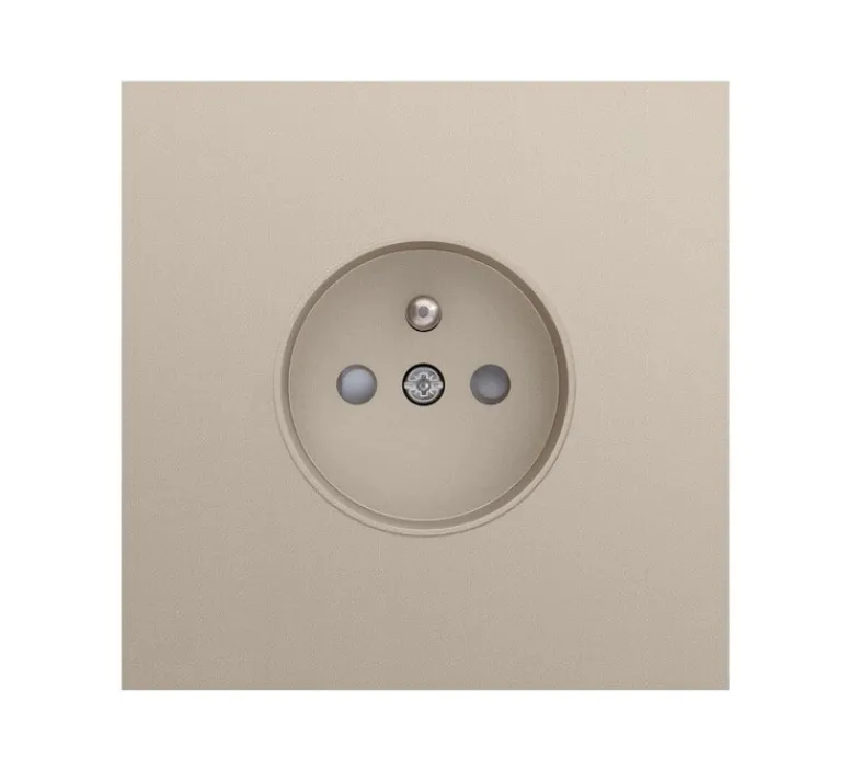 Prise*Niko Prise, Rocker et Toggle, Simple, Steel champagne coated, Prise-2P+T x1, L9,5cm, H9,5cm -