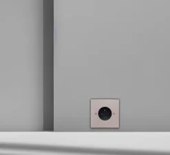 Prise, Vertbois, Prêt à peindre, Simple, Gris clair, Prise-2P+T x1, Noir, L8cm, H8cm - Nedgis