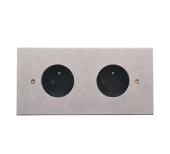 Prise*6ixtes Prise, Vertbois, Prêt à peindre, Double horizontal, Gris clair, Prise-2P+T x2, Noir, L16cm, H8cm - Nedgis