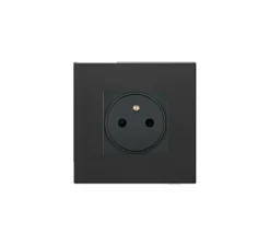 Prise, Vintage, Simple, Gris anthracite, Prise PC x1, Gris, L9,5cm, H9,5cm - Vimar