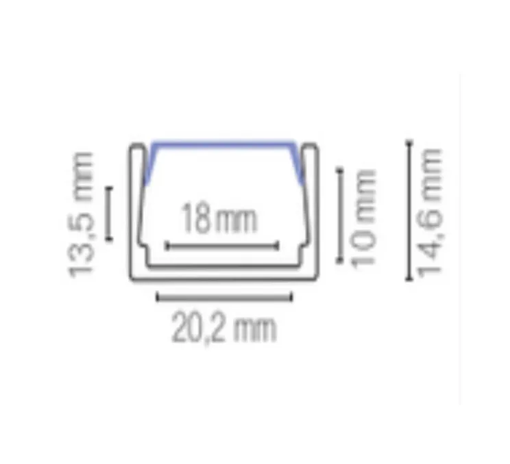 Profilé, Linea, blanc, IP67, L200cm, H1,46cm - Nedgis