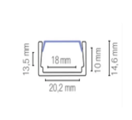 Profilé, Linea, noir, IP67, L200cm, H1,46cm - Nedgis