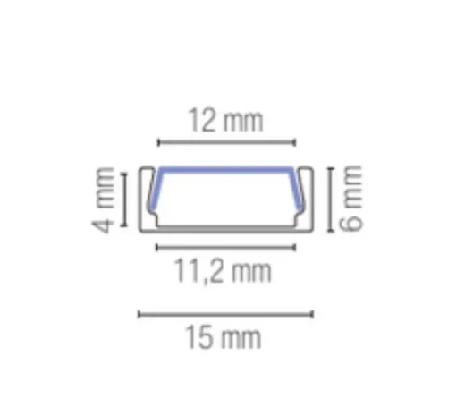 Profilé, Milano, blanc, L200cm, H0,6cm - Nedgis
