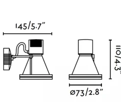 Projecteur, PROJECT, gris anthtacite, H19cm - FARO