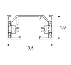 Plafonnier & Spot*SLV Rail, 1 allumage, 230V, en saillie, noir, 2m, pour spots -