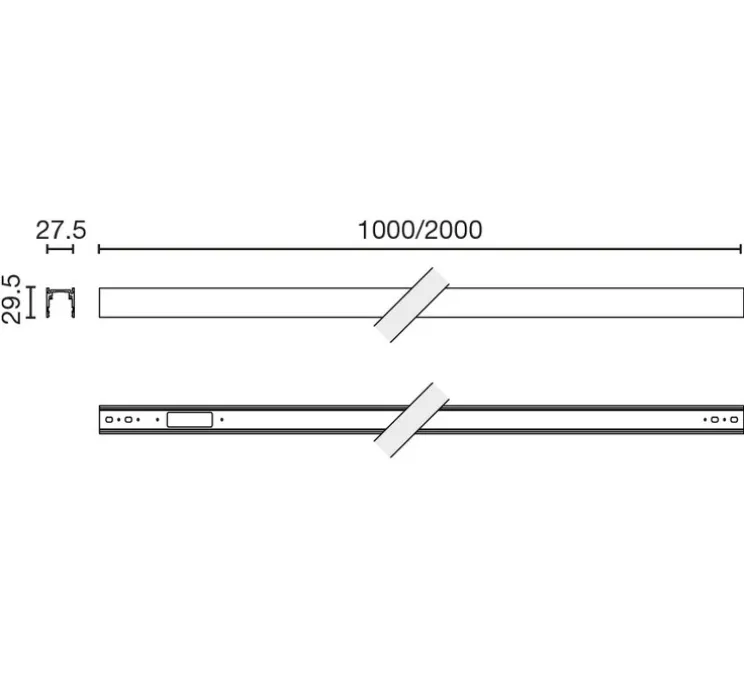 Rail en saillie, Neso Slim, noir mat, dim, DALI, L200cm, H2,95cm - Faro