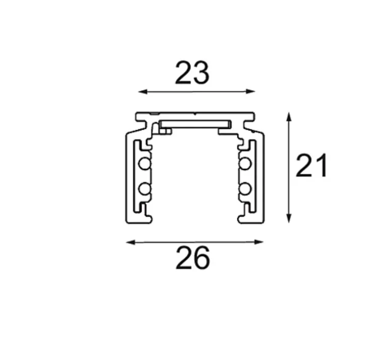 Rail, Pista 48 V, blanc, L200cm, H2,1cm - Modular