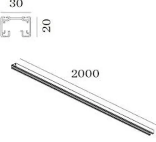 Accessoires*Wever&Ducré Rail, track profile, surface, 2m, noir - Wever & Ducré