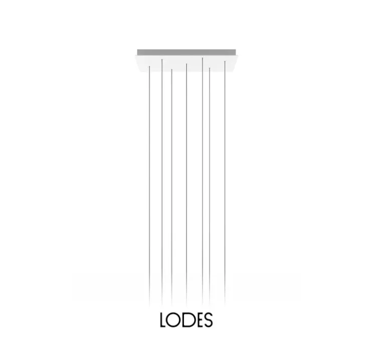 Rosace 7 lights, blanc mat, L70cm, l45cm, H4,2cm - Lodes