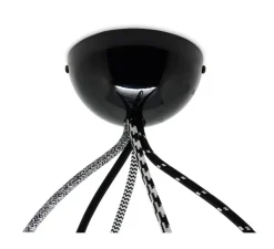 Rosace, métal, multiple, noir, jusqu'à 5 fils, Ø10cm, H5cm - Studio Zangra