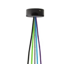 Rosace multiple porcelaine, ceilingcup.019 , 5 fils, noir, Ø8cm, H3cm - Studio Zangra